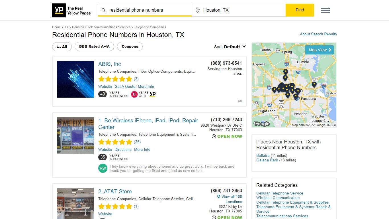 Residential Phone Numbers in Houston, TX - Yellow Pages